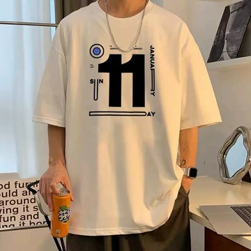 港風復古短袖t恤男 寬松短T 下半身失蹤 純棉短版T恤 短板 上衣 oversize 圓領 百搭體恤 ins潮 休閑上衣