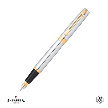 【SHEAFFER】300系列銀桿金夾鋼筆-F尖(原廠正貨)免費刻字