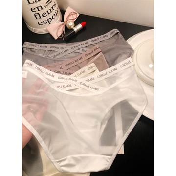 鏤空交叉綁帶性感內褲女士網紗優雅順滑純棉檔三角褲火辣拼色三角