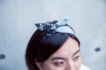 清新花 / 黑 花 紫 / 軟鐵絲 鐵絲 髮帶 髮箍