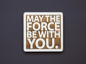 一句話原木杯墊 願原力與你同在