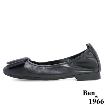 Ben&1966高級頭層羊皮流行舒適包鞋-黑(216101)