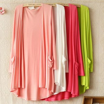 莫代爾開衫女夏薄款防曬衣中長款外套長袖披肩大碼空調衫顯瘦外搭