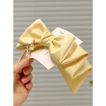 親子氣質在逃公主緞面酒紅大蝴蝶結兒童頂夾頭飾女孩新年拜年發飾