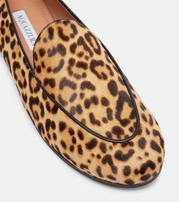 Aquazzura Guanto leopard-print calf hair loafers