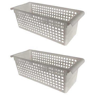 FaSoLa 深型收納籃 2個 E-深型收納籃x1 白色  14.3 x 37 x 12.5cm  1組