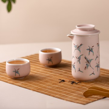 國立歷史博物館授權 | 濁手花卉紋泡茶器 / 一壺+二杯 / 2色