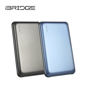 iBRIDGE 10000mAh 超輕薄帶線行動電源 - 石墨灰