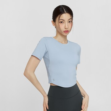 Icescent 冰羽毛香氣圓弧下襬短袖上衣｜藍灣 Blue Bay 블루베이｜XFK1TS1001