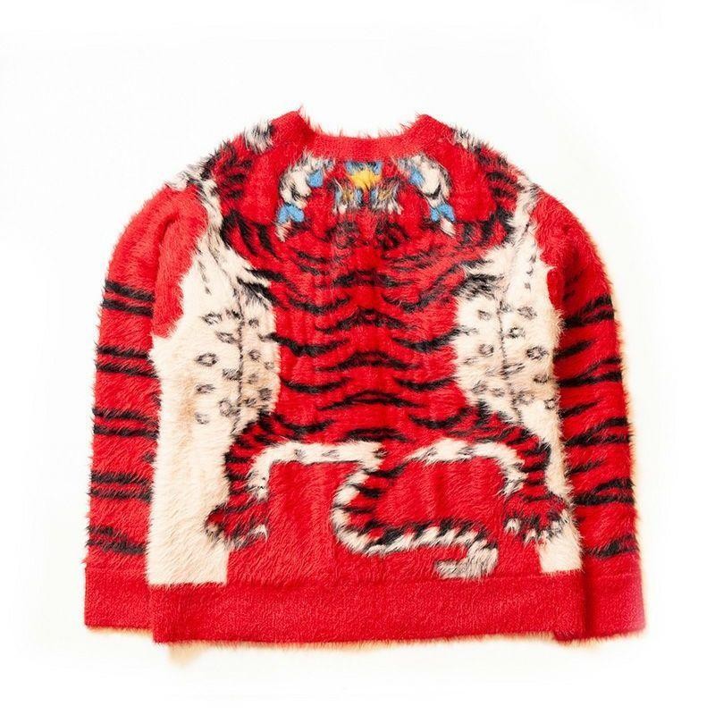 SEVESKIG セヴシグ Tibetan Tiger Knit Cardigan チベタンタイガー 