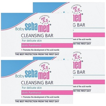 sebamed 施巴 台灣公司貨 嬰兒潔膚皂 pH5.5弱酸性 添加多重保濕配方 純淨小麥萃取 德國原裝進口  100g  4盒