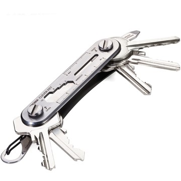TROIKA 德國聰明工具 KEY鑰匙圈KCL81(6功能:一字起子/開瓶器/登山扣/4扳手/翼形螺絲工具公英制尺;可3-6個鑰匙)