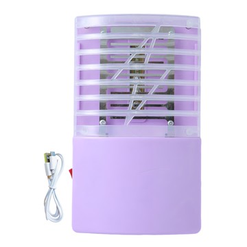 新錸家居 三用LED電擊式捕蚊燈標配組 附USB電源線 USB充電/電池 紫色  2016-1