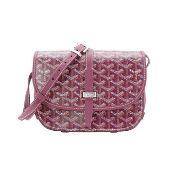 Goyard Belvedere PM 帆布穿釦斜背包(酒紅)