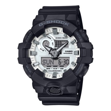 CASIO卡西歐 G-SHOCK BLACK & WHITE 黑白潮流 大錶徑 雙顯系列 GA-700WD-1A_53.4mm