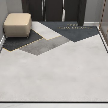 簡約水晶絨玄關踏墊 5-6mm厚 可水洗  90 x 60cm  灰色山脈  1個