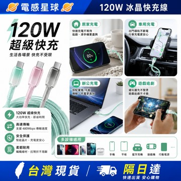 ⚡現貨⚡120W冰晶快充線 USB/Type-C 編織線 適用安卓/15-17/車載充電線 傳輸缐