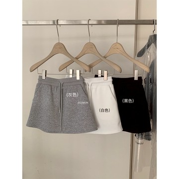 【太妮絲LE194】現貨 韓系 口袋 棉裙 短裙 裙子 夏季 檸檬家 夏季女裝 A字裙 顯瘦 抽繩 棉質裙 檸檬綠茶