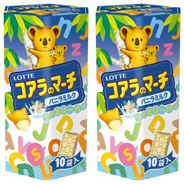 LOTTE 樂天 小熊餅 家庭號 牛奶風味 10包  195g  2盒