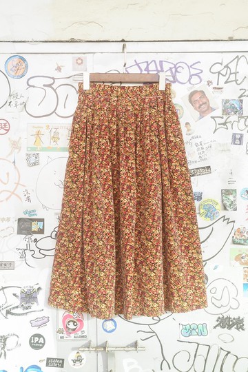 純情百貨行 古著 vintage 古著半身裙 碎花絨布半身裙  SL.0031