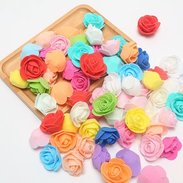 彩色玫瑰花 玫瑰花頭 泡沫玫瑰花 仿真玫瑰花 泡沫花 玫瑰花 小小玫瑰 裝飾玫瑰 輔料材料 DIY配件
