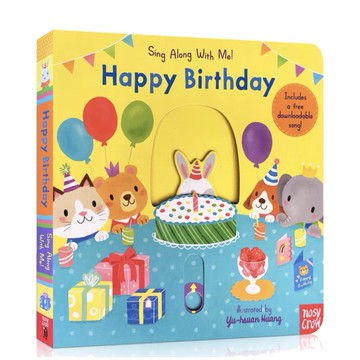 送音頻「Happy Birthday」Sing along with me 生日快樂 兒童英文啟蒙 厚紙板機關互動繪本