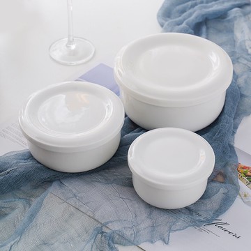 景德鎮陶瓷碗帶蓋飯盒微波爐保鮮碗泡面碗學生大蓋碗骨瓷蒸碗帶蓋