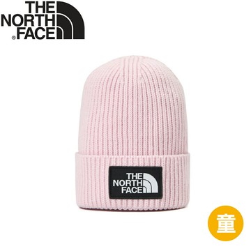 【The North Face 童 LOGO保暖針織帽《櫻花粉》】8CGU/毛帽/針織帽/雪帽/登山帽