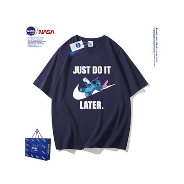 NASA聯名星際寶貝史迪仔T恤卡通動漫周邊衣服夏季裝純棉寬松短袖