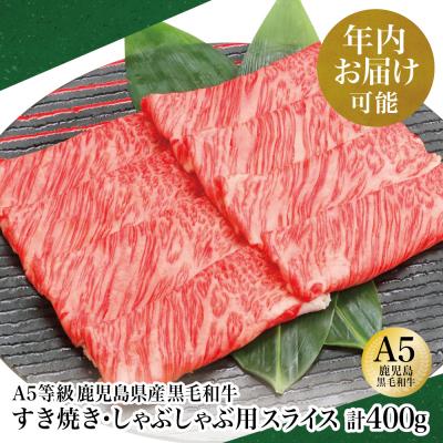 ふるさと納税 南さつま市 A5等級 鹿児島県産 黒毛和牛 しゃぶしゃぶ・すき焼き用スライス 400g