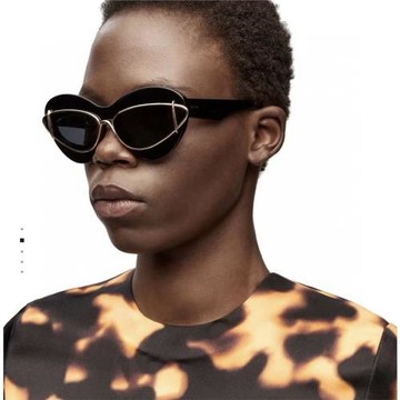 2024新款歐美輕奢墨鏡時尚金屬貓眼太陽鏡網紅sunglasses太陽眼鏡