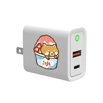 【插畫家聯名】浣熊菓子屋日式刨冰系列USB3.0+PD20W雙孔充電器