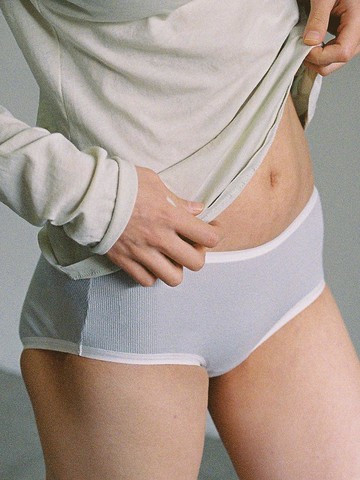 Ribbed Modal Panties [Gray]