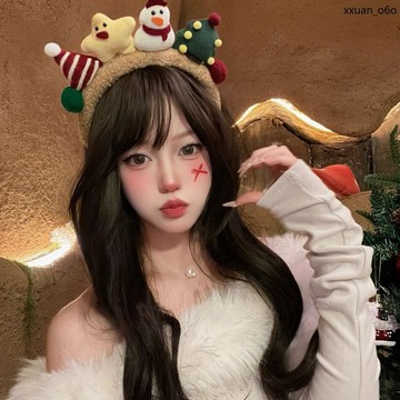 秋冬熱賣🔥髮飾 新款拍照表演 箍女2025 搞怪裝扮頭箍 聖誕節可愛立 體毛絨雪人髮