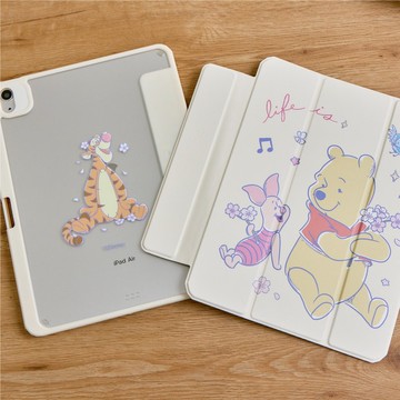 Disney小熊維尼-春暖花開強悍磁吸iPad三折/Y折保護殼