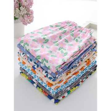 睡褲女長褲純棉布春夏卡通大碼休閑簡約梭織寬松可愛家居褲春秋季