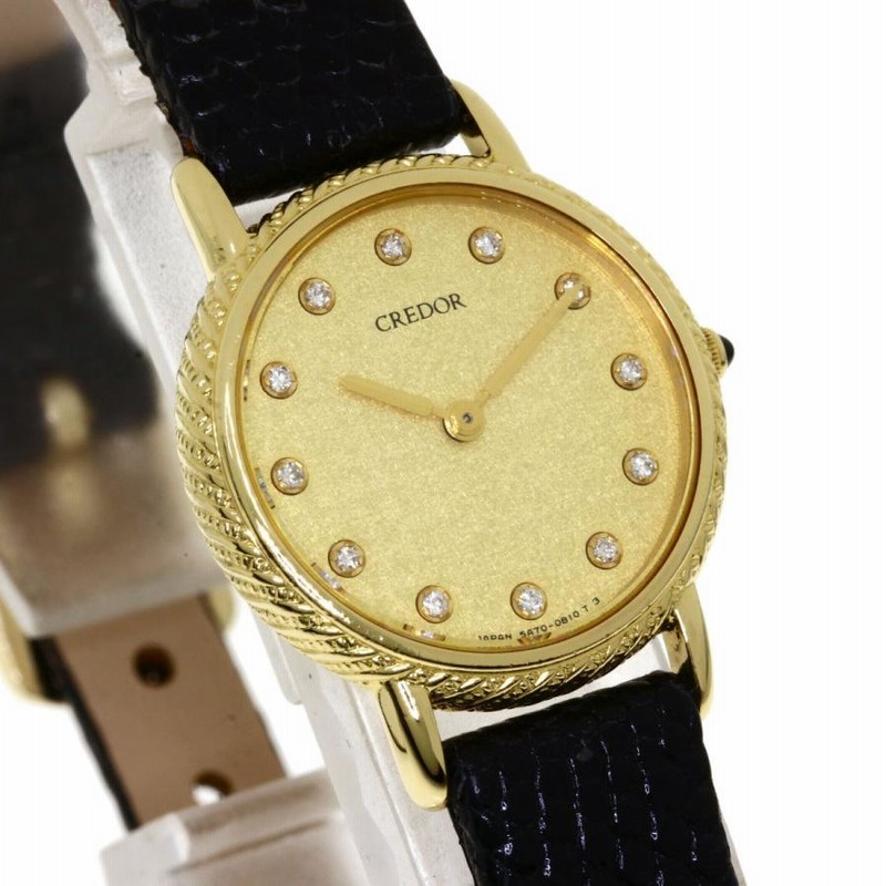 SEIKO セイコー クレドール 18KT ＋ SS ダイヤモンド腕時計