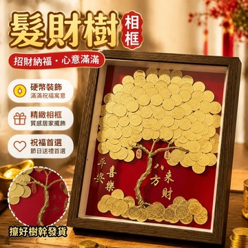 免運🌸髮財樹相框 永生花相框 祝福禮物 居家裝飾 交換禮物 (擰好樹幹發貨)簡約現代發財樹DIY相框生日結婚節日裝飾送