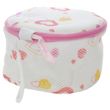 aisen 立體造型粗細雙層網 內衣洗衣網 (M型) - 筒型設計  白色 + 粉色  1個