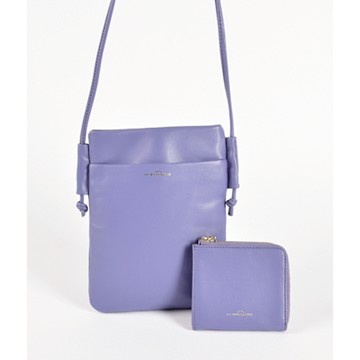 【展示品】LA BAGAGERIE 羊皮斜背包附零錢包(淺紫)