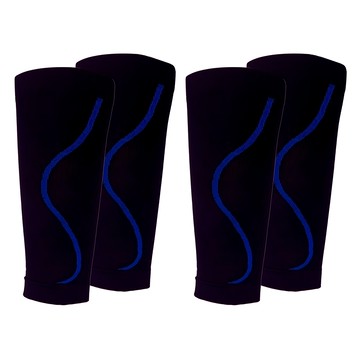 足健美襪品 運動款小腿襪套2雙 - 壓力襪套 男女適用 台灣製造  XL  藍色