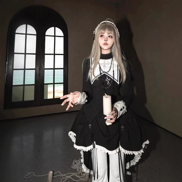 依美絲♦EMS 【❤︎聖咒契約❤︎】修女套裝 萬聖節服裝大人 萬聖節裝扮 萬聖節裝扮 暗黑歌德風 cos 角色扮演