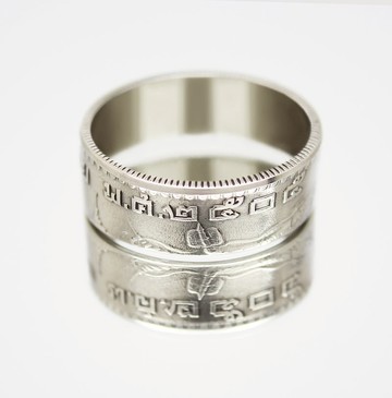 泰國硬幣戒指 1 泰銖 1962 年男士硬幣戒指 女士硬幣戒指