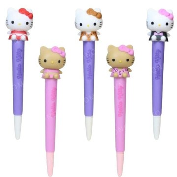 小禮堂 Sanrio 三麗鷗 Hello Kitty 造型公仔原子筆  黑 (坐姿款)