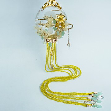 清月鹿鳴 原創廣寒宮禁步腰佩 古風漢服長流蘇配飾 古裝飾品掛件