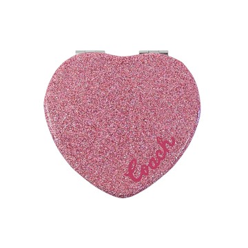 COACH 璀璨粉閃亮心型隨身鏡