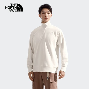 男款米白色舒適透氣長袖大學T｜89YZQLI