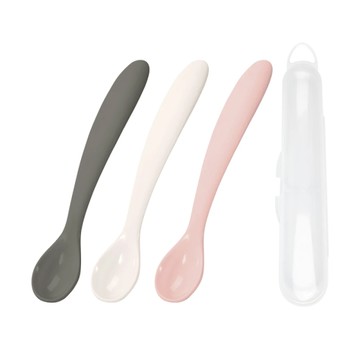 韓國 MOTHER-K 鉑金矽膠湯匙附攜帶盒(3色可選)