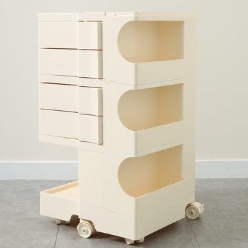 HABITY 移動式收納旋轉抽屜推車 4層  白色