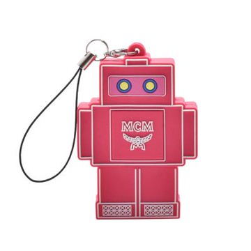MCM 品牌LOGO矽膠機器人造型隨身碟吊飾(15G-桃紅色)